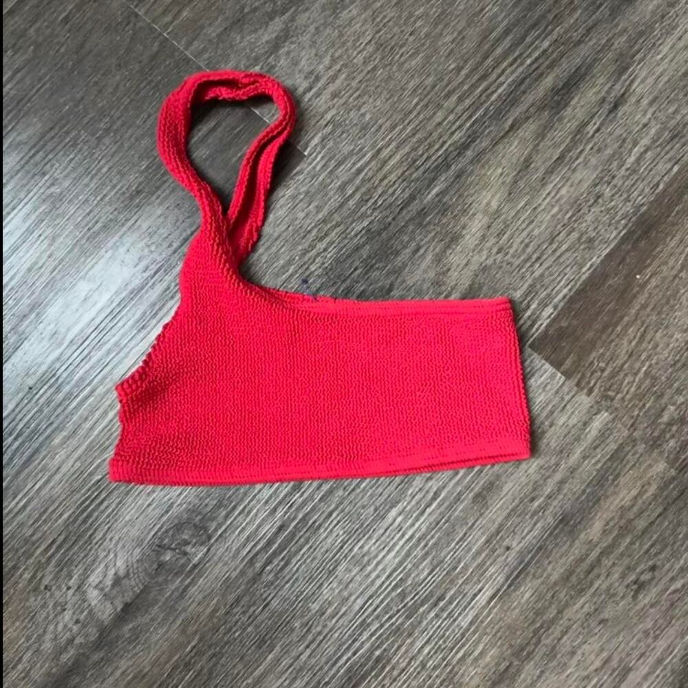 Beach Riot Red One-Shoulder Ribbed Bikini Set - Picture 2 of 8
